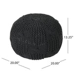 Bordeaux Knitted Cotton Round Pouf