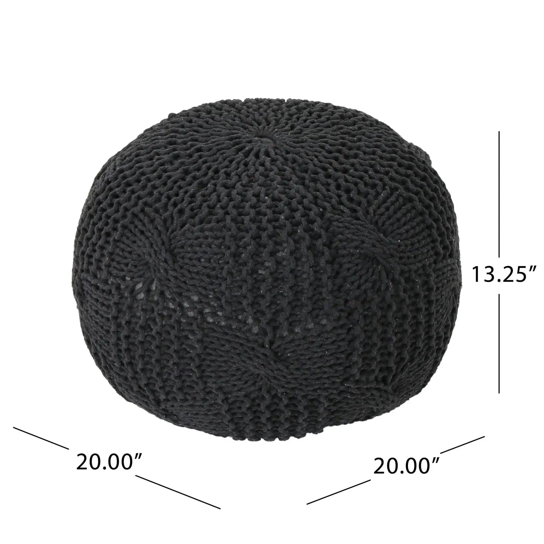 Bordeaux Knitted Cotton Round Pouf
