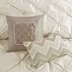 7 Piece Tufted Comforter Set Ivory Full