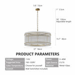 37" Modern Gold Round 8-Light Crystal Chandelier