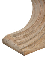 16.3x12.2x22.6 Modern Sculptural Arched Side Table with Faux Travertine Finish