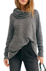 Women's Free People Cowl Neck Cocoon Pullover, Size X-Small/Small - Grey