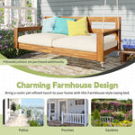 TOPMAX Patio Wooden Twin Size Porch Swing Daybed Frame