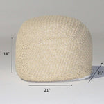 Semi Rounded Pouf Cable Knitted Perfect Seating