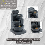 29-Inch Terrazzo Style LED Outdoor Indoor Water Fountain