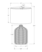 23'' Brown Rattan Table Lamp with Beige Shade
