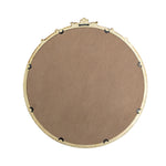 30x31" Round Wall Mirror with Gold Finish and Decorative Leaf Crest