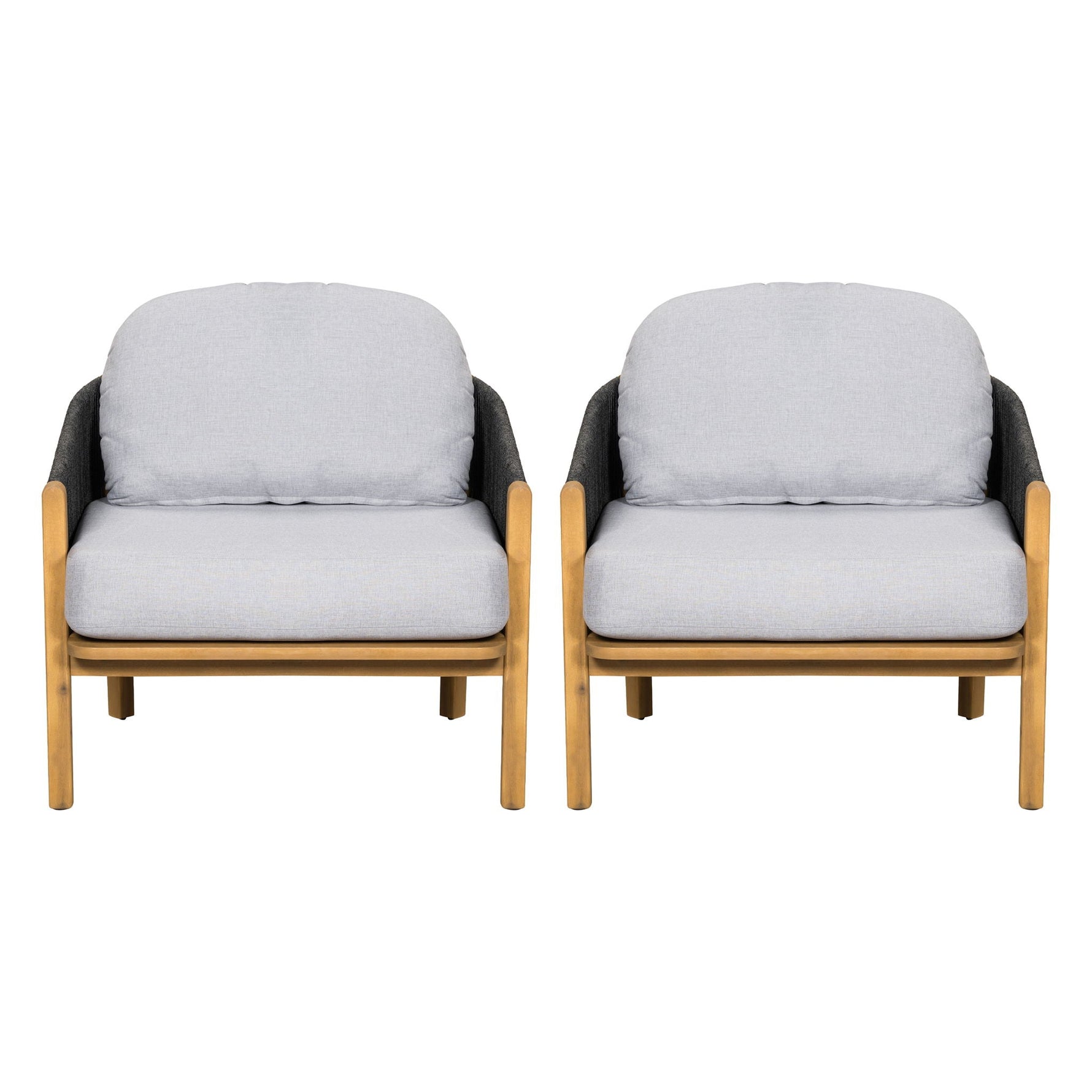 Grotta Outdoor Wood Club Chair Set of 2