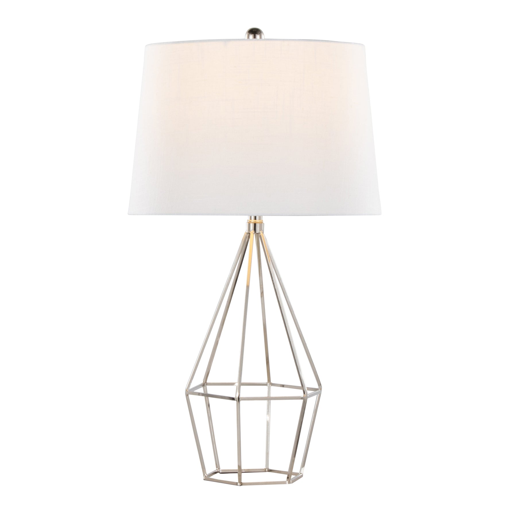 Diana 29" Contemporary Metal Table Lamp Set in Polished Nickel
