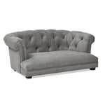 Kiki 36.5' Chesterfield Dog Sofa Bed, Medium, Uptown Gray Stain Resistant High Performance Polyester