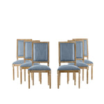 French Country Style Dining Chair with Upholstered Seating and Fluted Legs