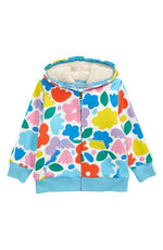 Mini Boden Kids' Fleece Lined Zip Hoodie in Multi Painted Floral, Size 6-7Y