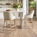 Newport 30.5" Coastal Curved Back Upholstered Barstool