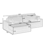 Modern Minimalist L Shape Modular Sectional Sofa, Couch