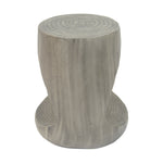 Hollow Side Table Wood-Like Texture Grey
