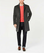 Michael Kors Men's Madison Wool Blend Modern Fit Overcoat Gray Size 44
