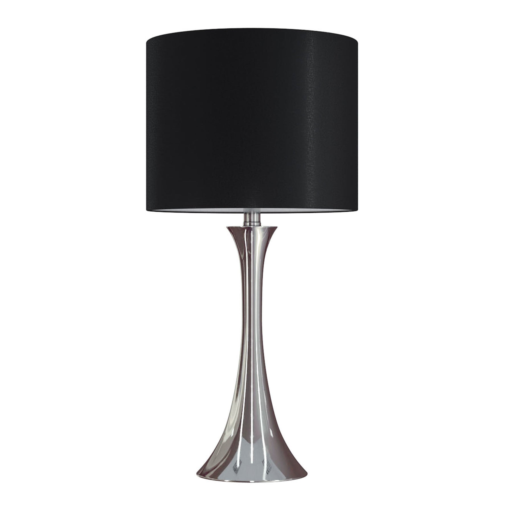Lenuxe 24-Inch Contemporary Metal Table Lamp Set in Polished Nickel