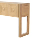 Geometric Carved Console Table with Soft-Close Drawers