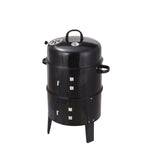 Outdoor Double-Layer Grill Charcoal Wood Fired Braising and Smoking Stove