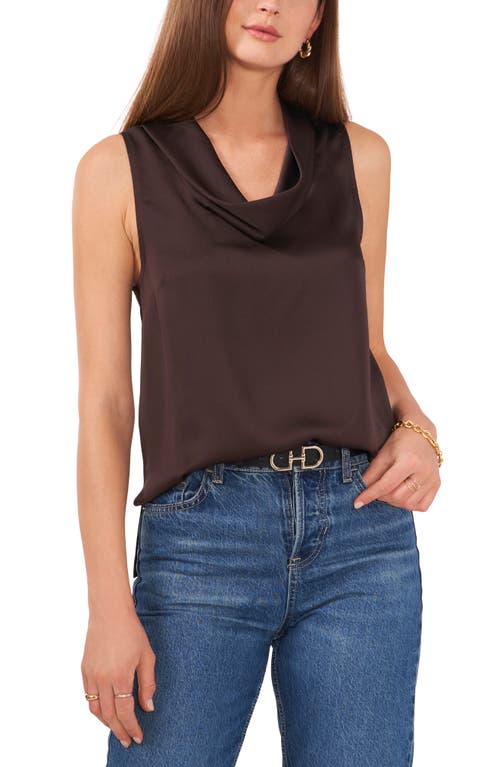 Vince Camuto Hammered Satin Sleeveless Cowl Neck Top - Large