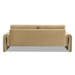 Mason 85' Arched Arm Sofa, Camel Brown Beige Performance Velvet