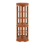 Corner Curio Cabinet With 5 Shelves And Lighting System