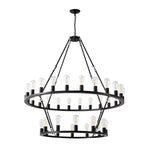 52 Inch Black Wagon Wheel Chandelier, 36-Lights
