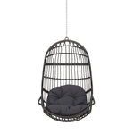 Rustic Hanging Basket Chair With Cushion
