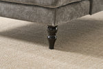 Modern Grey Upholstered Chaise Lounge Sofa Recliner