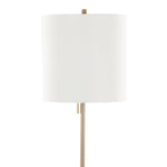Cone 64' Contemporary Metal Floor Lamp in Gold with White Linen Shade