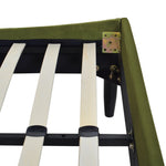 Aspen Vertical Tufted Headboard Platform Bed Set, King, Olive Green Performance Velvet