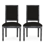 French Country Style Dining Chair with Upholstered Seating and Fluted Legs