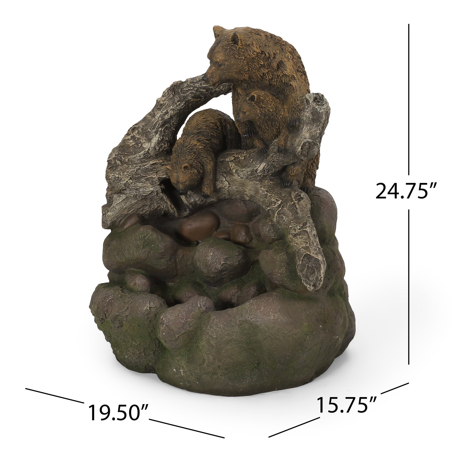 24.75' High Callan Fountain Weather Resistant Floor Fountain with Light