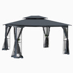 13x10 Outdoor Patio Gazebo Canopy Tent with Ventilated Double Roof and Mosquito Net