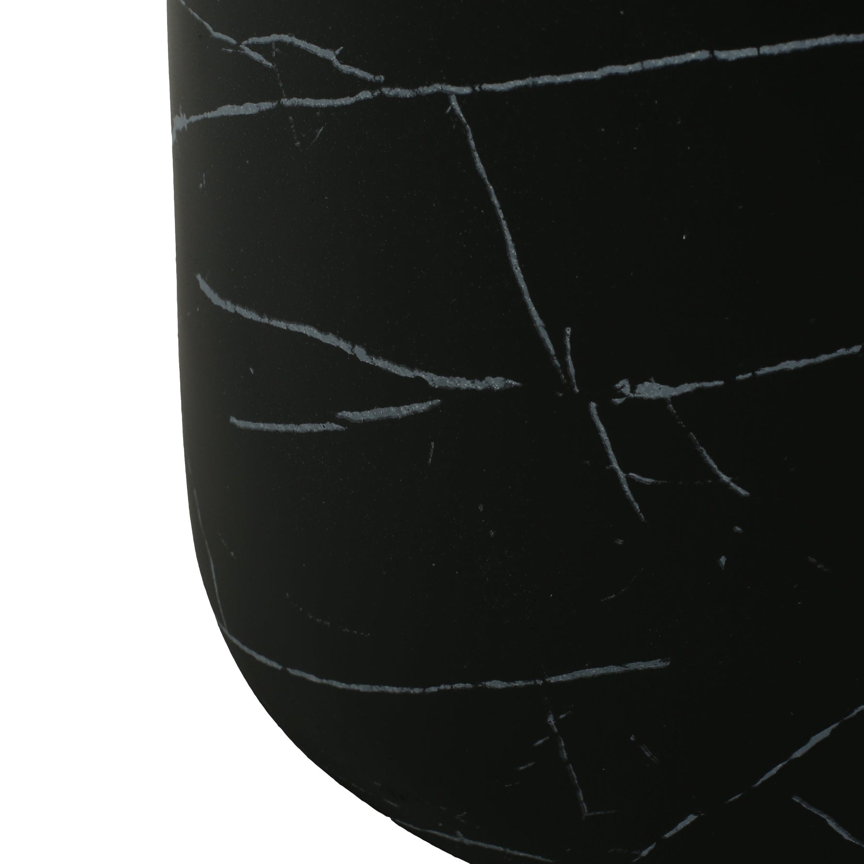 Contemporary Outdoor Lightweight Concrete MGO Side/End Table with Black Marble Finish