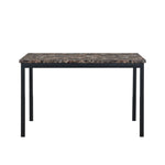 5 Piece Dinning Set With Faux Marble Top, Table & 4 Chairs - Black