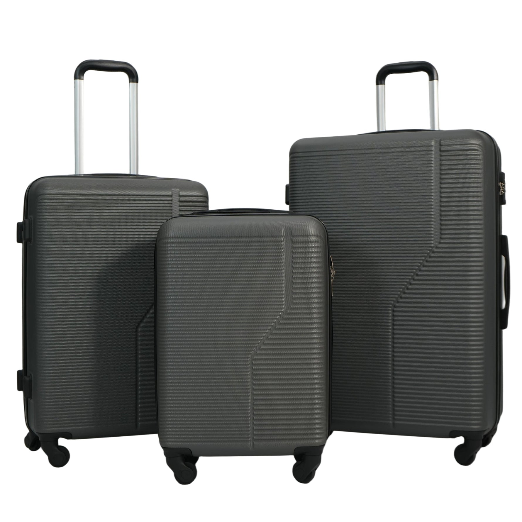 7-Piece Luggage Set ABS Lightweight & Durable Suitcase with Spinner Wheels TSA Lock (20/24/28) Dark Grey