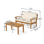 Outdoor Chat Set With Coffee Table and Loveseat