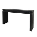 64in Modern Black Wood Console Table – Elegant Entryway Table with Decorative Beaded Trim