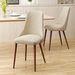 Mid Century Modern Fabric Armless Dining Chair