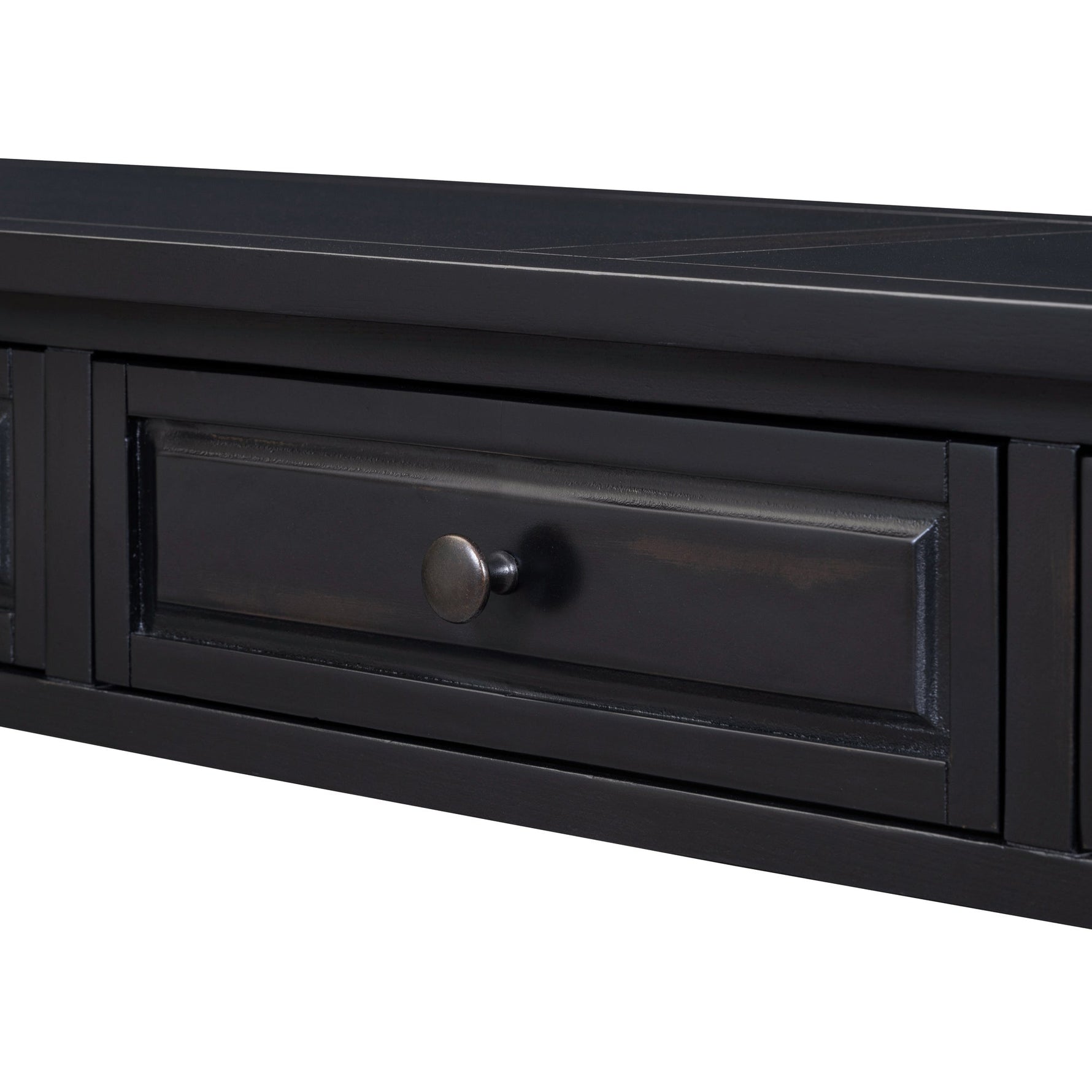 TREXM 63" Long Console Table with Drawers and Shelf