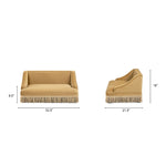 Duchess 33' Medium Princess Pet Bed Sofa with Fringe Skirt, Gold Yellow Performance Velvet