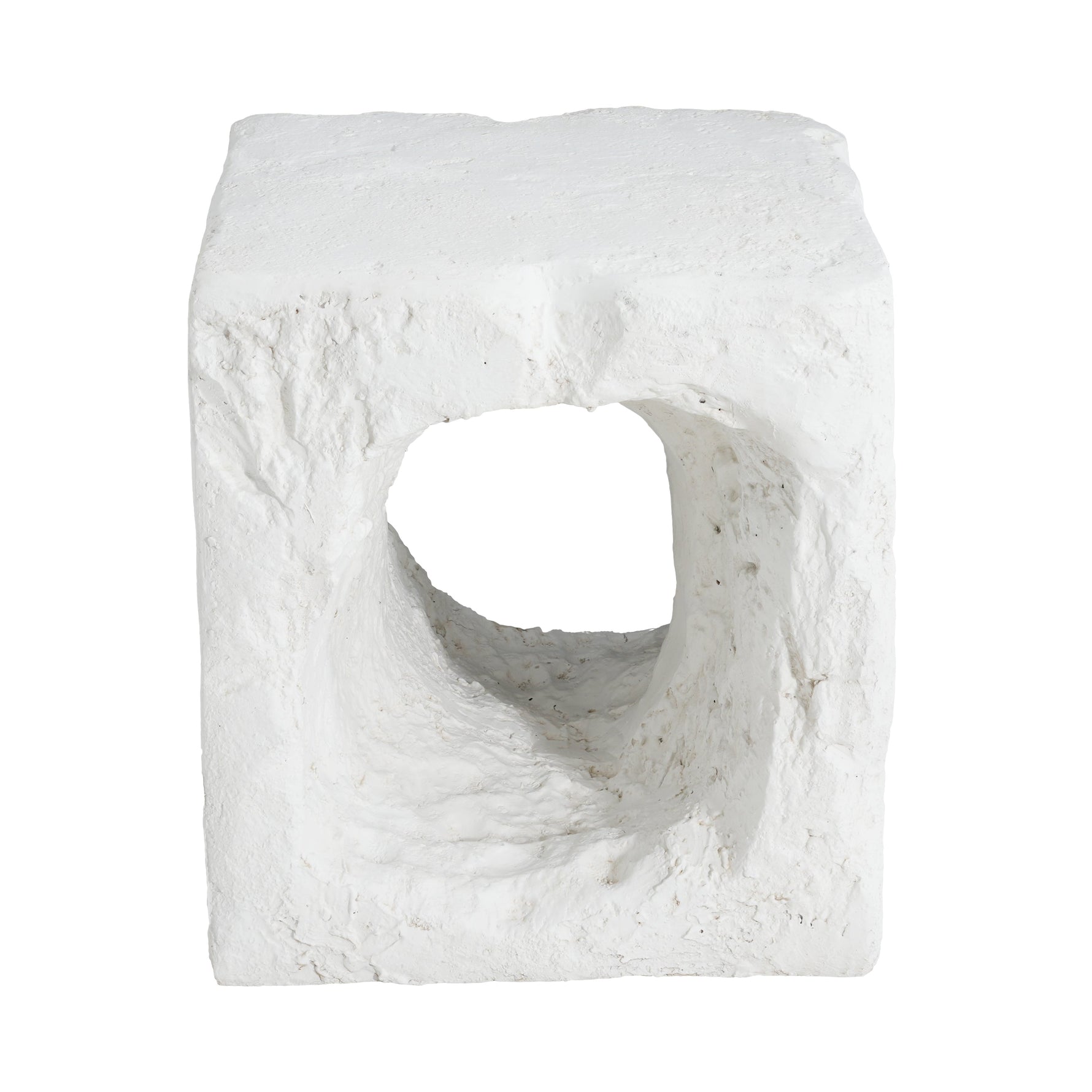 Lyra Outdoor Patio Karst Cave Inspired MGO Side Table White