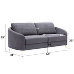 Yuina Linen Sofa in Gray