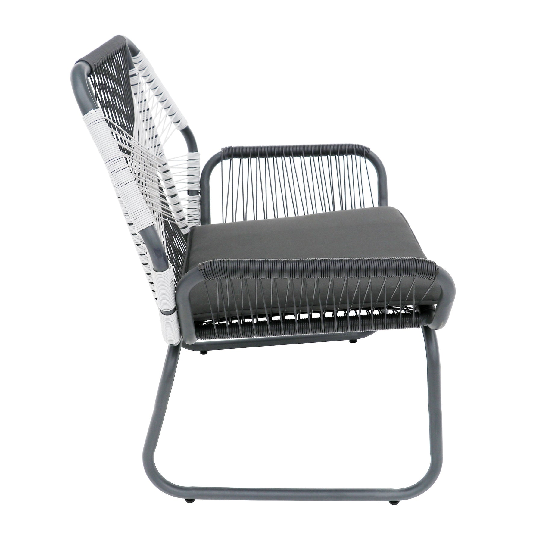 Set of 2 Woven Rattan Outdoor Club Chairs with Cushions