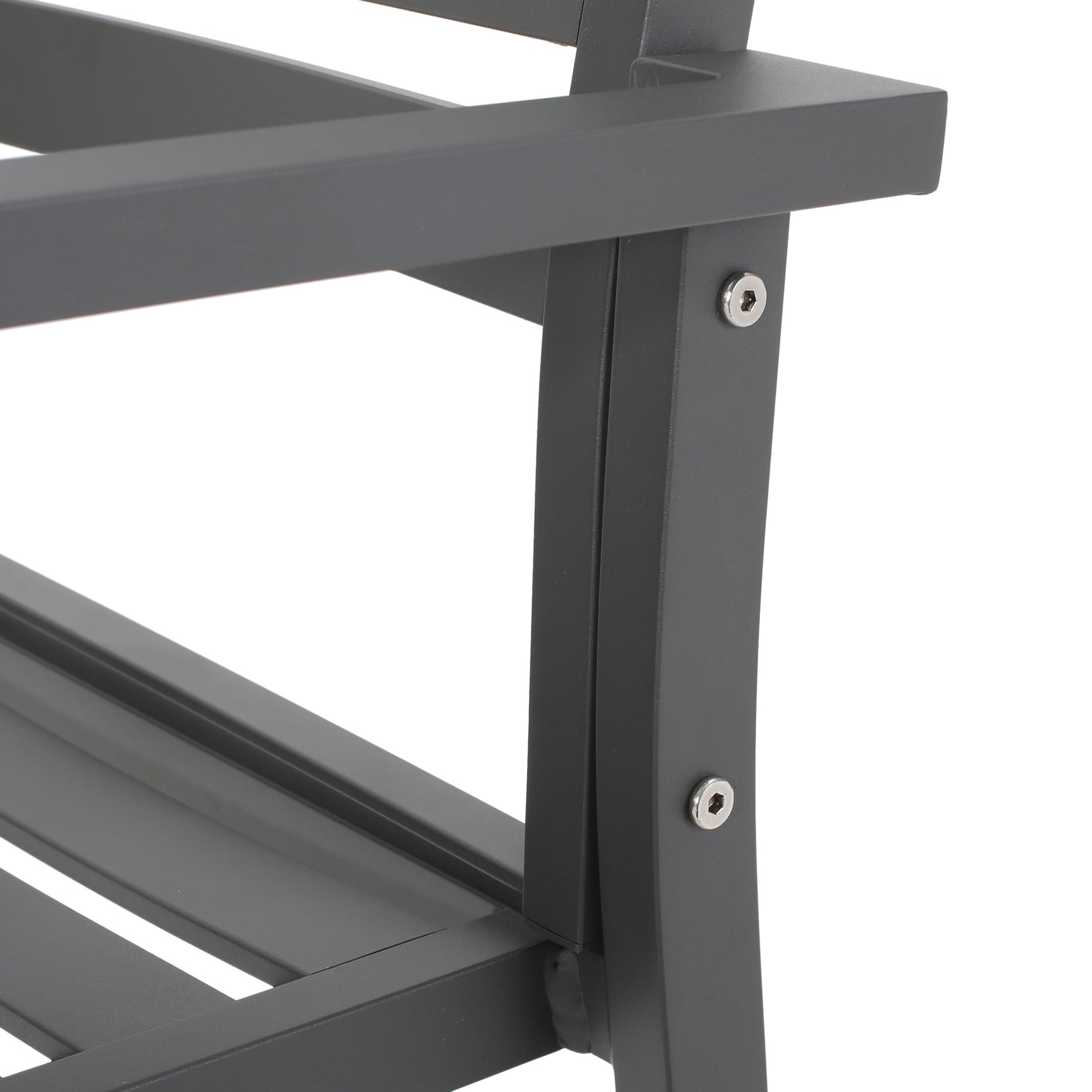Outdoor Modern Aluminum Dining Chair (Set of 2), Gun Metal Gray