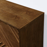 Diamond Fluted Sideboard Storage Cabinet with Adjustable Shelves