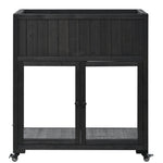 TOPMAX Patio Mini Wood Cold Frame Greenhouse with Wheels