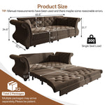 Oversized Chesterfield Pull Out Sofa Bed with Flower Tufting