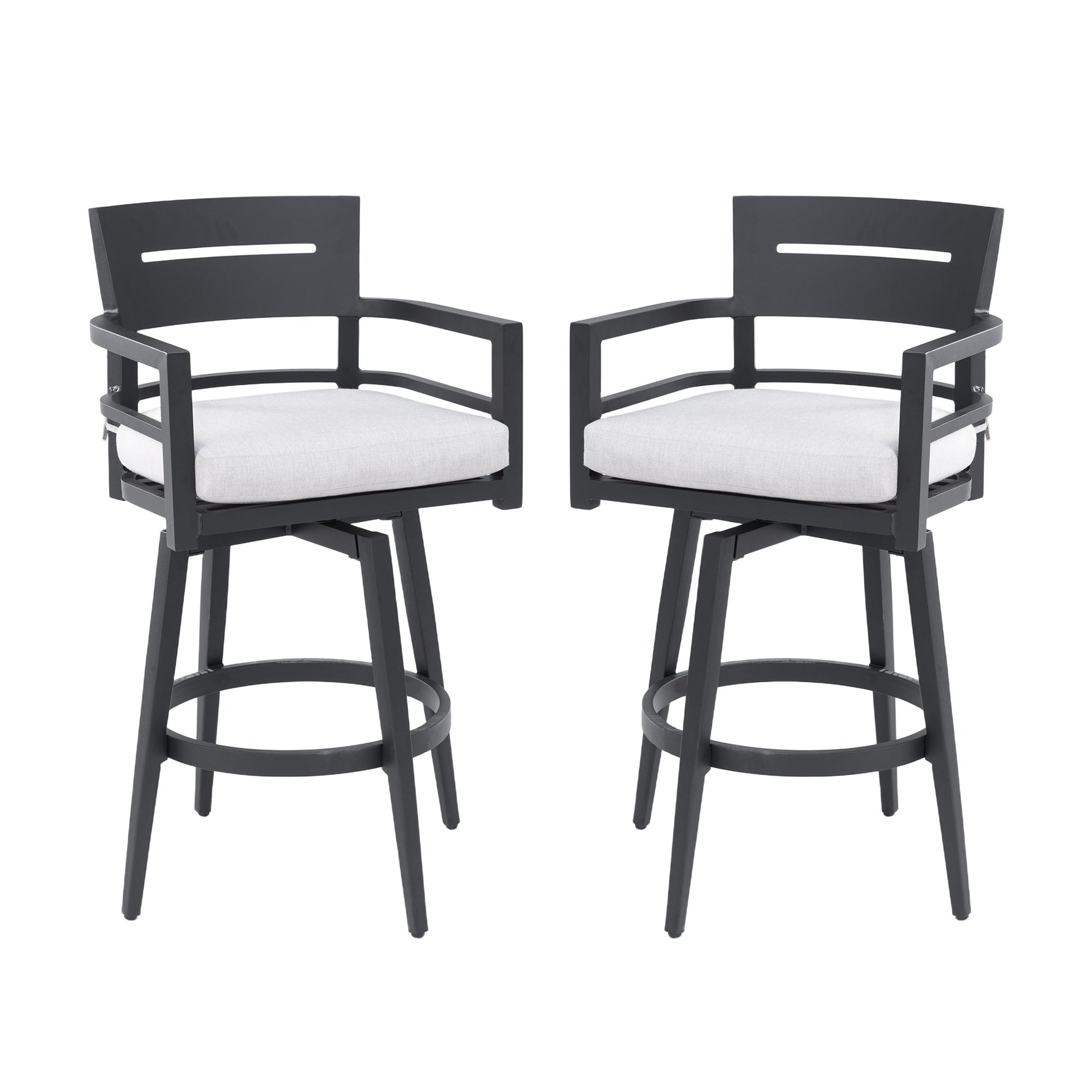 Modern Outdoor Swivel Bar Chairs Set of 2